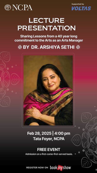 Lecture presentation by Dr. Arshiya Sethi | NCPA