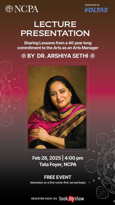 Lecture presentation by Dr. Arshiya Sethi | NCPA