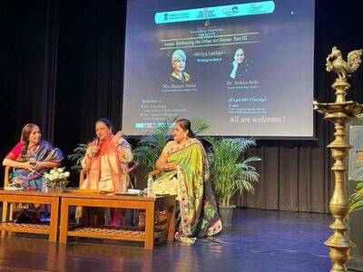 Embracing Other Art Forms | Part III - 18th April, 2023 | Nritya Lekhan | Arshiya Sethi speaking at the event